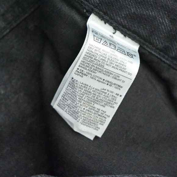 Old Navy 18 The Sky-Hi Straight Extra High Black Raw Hem Denim Jeans - Picture 4 of 7